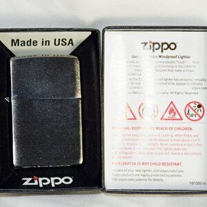 NIB 2016 Zippo 200 Regular Brushed Finish Chrome Wind Proof Lighter